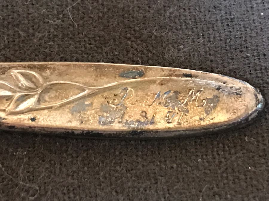 Pair Of Sterling Silver Child's Fork And Spoon Set Towle Rose Solitaire 37g [Photo 2]