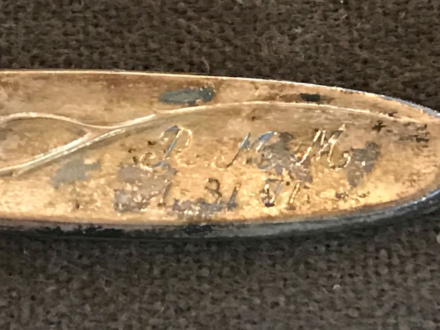 Pair Of Sterling Silver Child's Fork And Spoon Set Towle Rose Solitaire 37g [Photo 3]