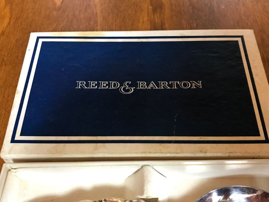 Reed & Barton Child's Spoon And Fork Set Bunny Design With Box [Photo 3]