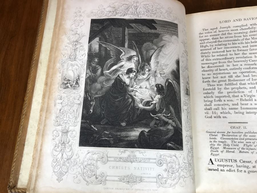 LARGE Format Antique 1857 Book Fleetwood's Life Of Christ And A Full Defence Of Christianity By Rev. J. Fleetwood Illustrated By ((60)) Beautiful Steel Engravings London Thomas Kelly & Co Paternoster Row [Photo 19]
