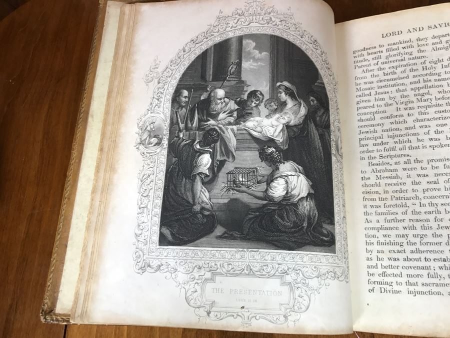 LARGE Format Antique 1857 Book Fleetwood's Life Of Christ And A Full ...