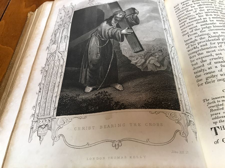 LARGE Format Antique 1857 Book Fleetwood's Life Of Christ And A Full Defence Of Christianity By Rev. J. Fleetwood Illustrated By ((60)) Beautiful Steel Engravings London Thomas Kelly & Co Paternoster Row [Photo 33]