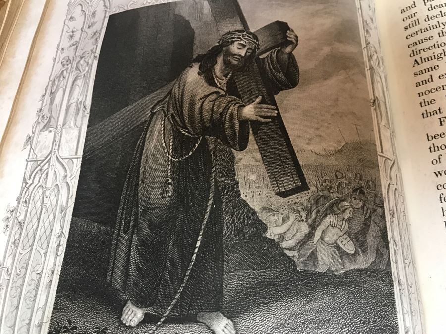 LARGE Format Antique 1857 Book Fleetwood's Life Of Christ And A Full Defence Of Christianity By Rev. J. Fleetwood Illustrated By ((60)) Beautiful Steel Engravings London Thomas Kelly & Co Paternoster Row [Photo 34]