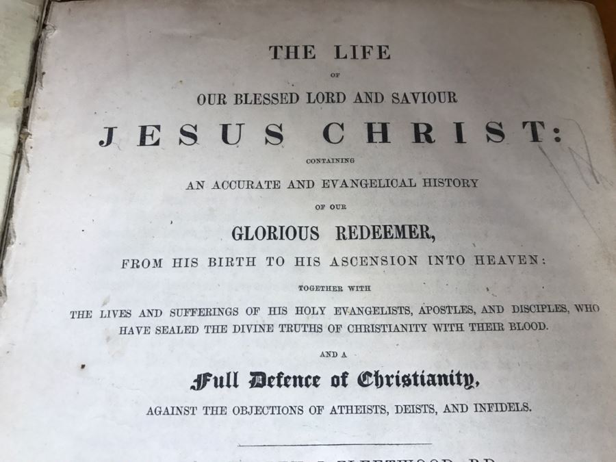 LARGE Format Antique 1857 Book Fleetwood's Life Of Christ And A Full Defence Of Christianity By Rev. J. Fleetwood Illustrated By ((60)) Beautiful Steel Engravings London Thomas Kelly & Co Paternoster Row [Photo 7]