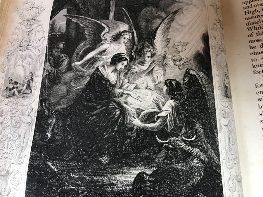 LARGE Format Antique 1857 Book Fleetwood's Life Of Christ And A Full Defence Of Christianity By Rev. J. Fleetwood Illustrated By ((60)) Beautiful Steel Engravings London Thomas Kelly & Co Paternoster Row [Photo 20]