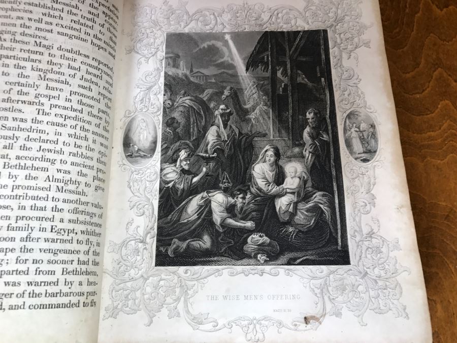 LARGE Format Antique 1857 Book Fleetwood's Life Of Christ And A Full ...