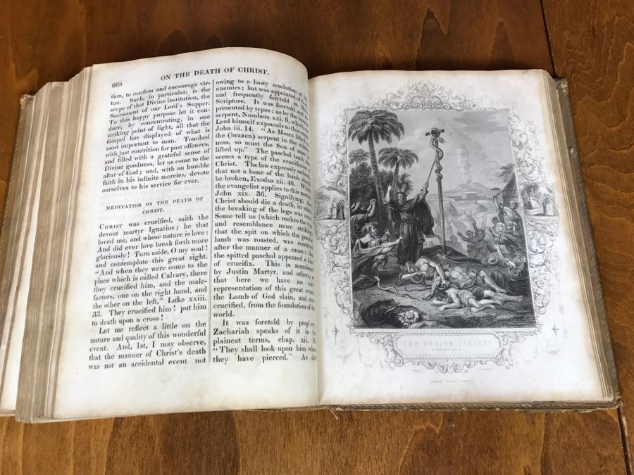 LARGE Format Antique 1857 Book Fleetwood's Life Of Christ And A Full Defence Of Christianity By Rev. J. Fleetwood Illustrated By ((60)) Beautiful Steel Engravings London Thomas Kelly & Co Paternoster Row [Photo 38]