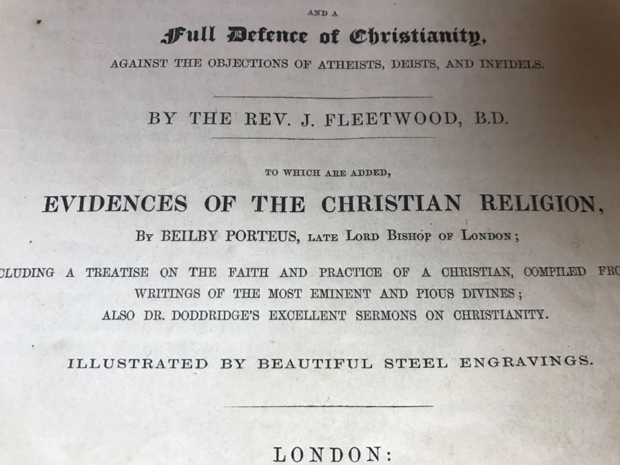 LARGE Format Antique 1857 Book Fleetwood's Life Of Christ And A Full Defence Of Christianity By Rev. J. Fleetwood Illustrated By ((60)) Beautiful Steel Engravings London Thomas Kelly & Co Paternoster Row [Photo 10]