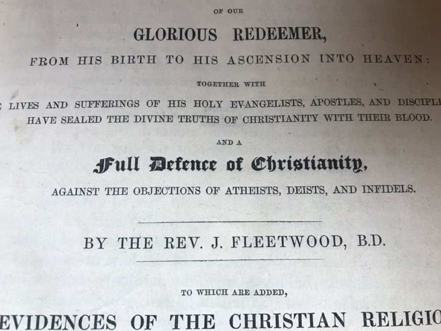 LARGE Format Antique 1857 Book Fleetwood's Life Of Christ And A Full Defence Of Christianity By Rev. J. Fleetwood Illustrated By ((60)) Beautiful Steel Engravings London Thomas Kelly & Co Paternoster Row [Photo 8]