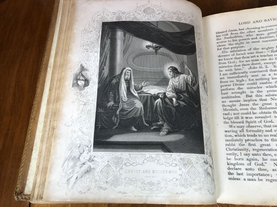 LARGE Format Antique 1857 Book Fleetwood's Life Of Christ And A Full ...
