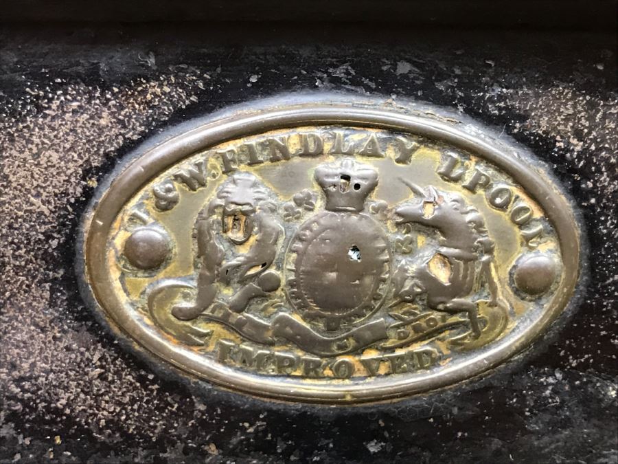 Heavy Antique Cast Iron And Brass Coffee Grinder J & W Findlay United Kingdom English With Holes For Bolting [Photo 5]