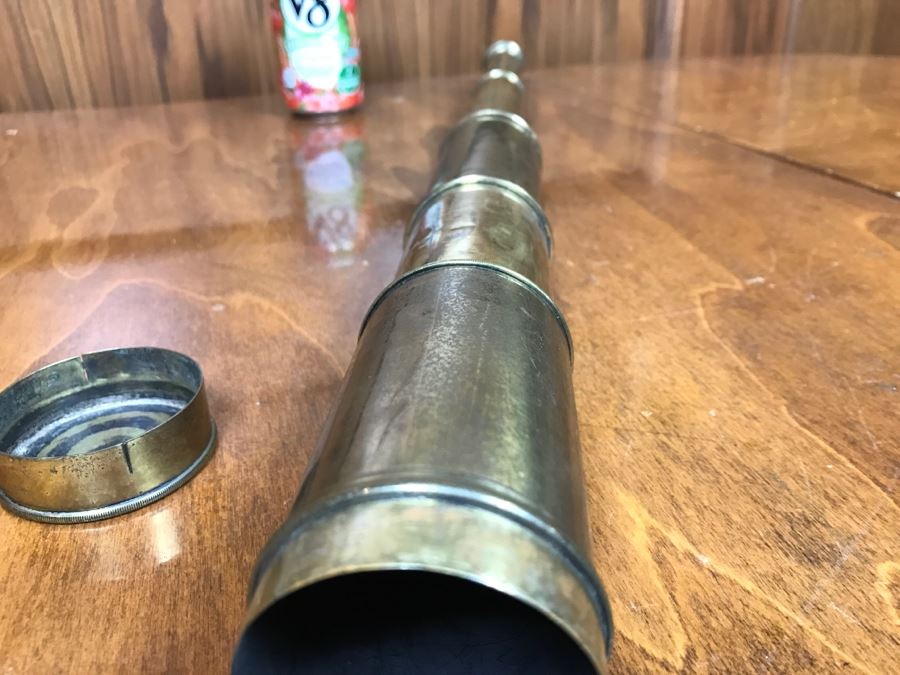Antique Brass Extending Spyglass Telescope 'The Hawkseye' T. Henri & Co London - Note That Internal Lens Is Cracked As Shown In Photos - Needs Polishing [Photo 8]
