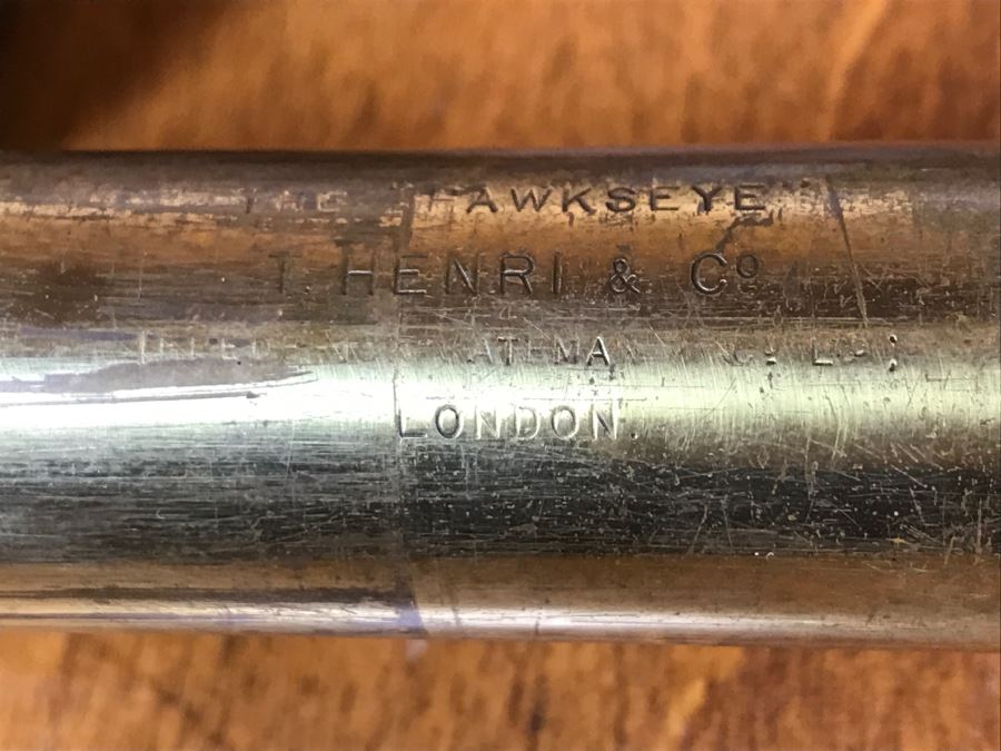 Antique Brass Extending Spyglass Telescope 'The Hawkseye' T. Henri & Co London - Note That Internal Lens Is Cracked As Shown In Photos - Needs Polishing [Photo 22]