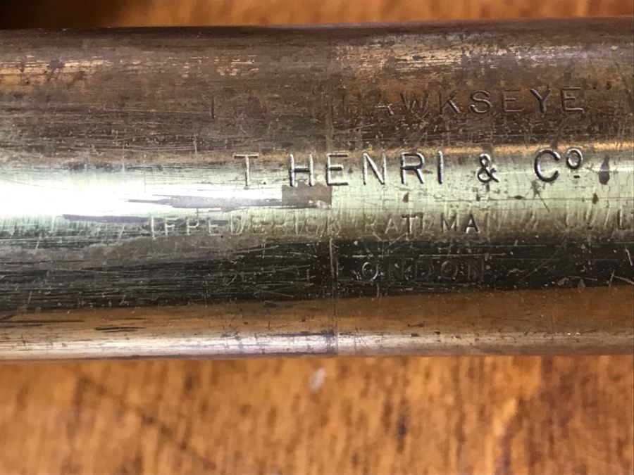 Antique Brass Extending Spyglass Telescope 'The Hawkseye' T. Henri & Co London - Note That Internal Lens Is Cracked As Shown In Photos - Needs Polishing [Photo 20]