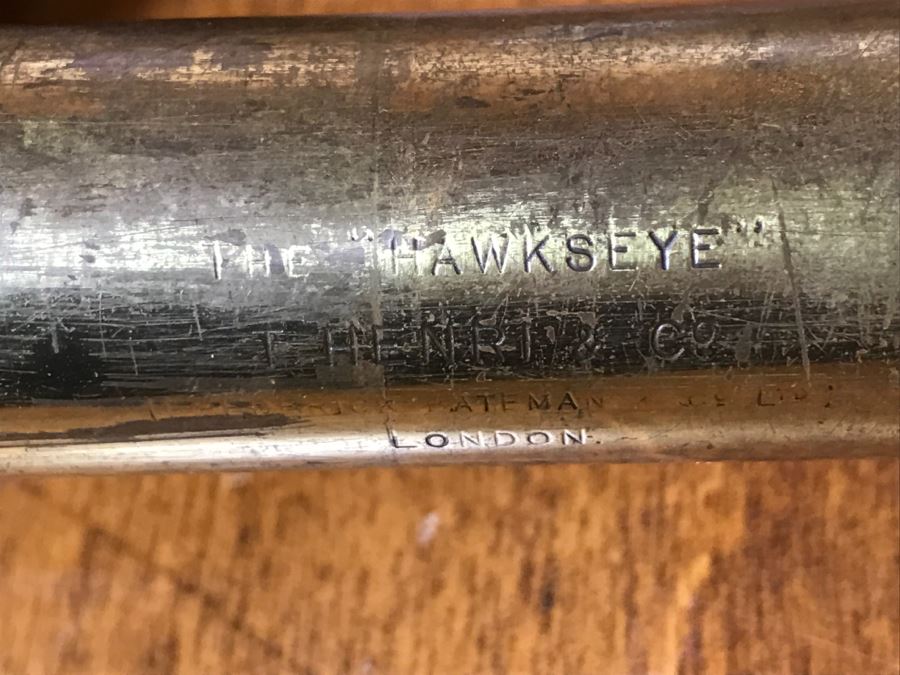 Antique Brass Extending Spyglass Telescope 'The Hawkseye' T. Henri & Co London - Note That Internal Lens Is Cracked As Shown In Photos - Needs Polishing [Photo 2]