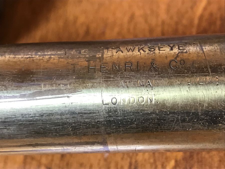 Antique Brass Extending Spyglass Telescope 'The Hawkseye' T. Henri & Co London - Note That Internal Lens Is Cracked As Shown In Photos - Needs Polishing [Photo 21]
