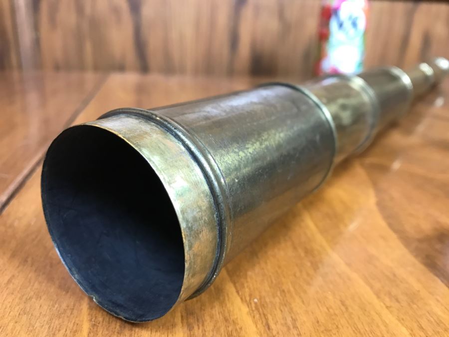 Antique Brass Extending Spyglass Telescope 'The Hawkseye' T. Henri & Co London - Note That Internal Lens Is Cracked As Shown In Photos - Needs Polishing [Photo 5]