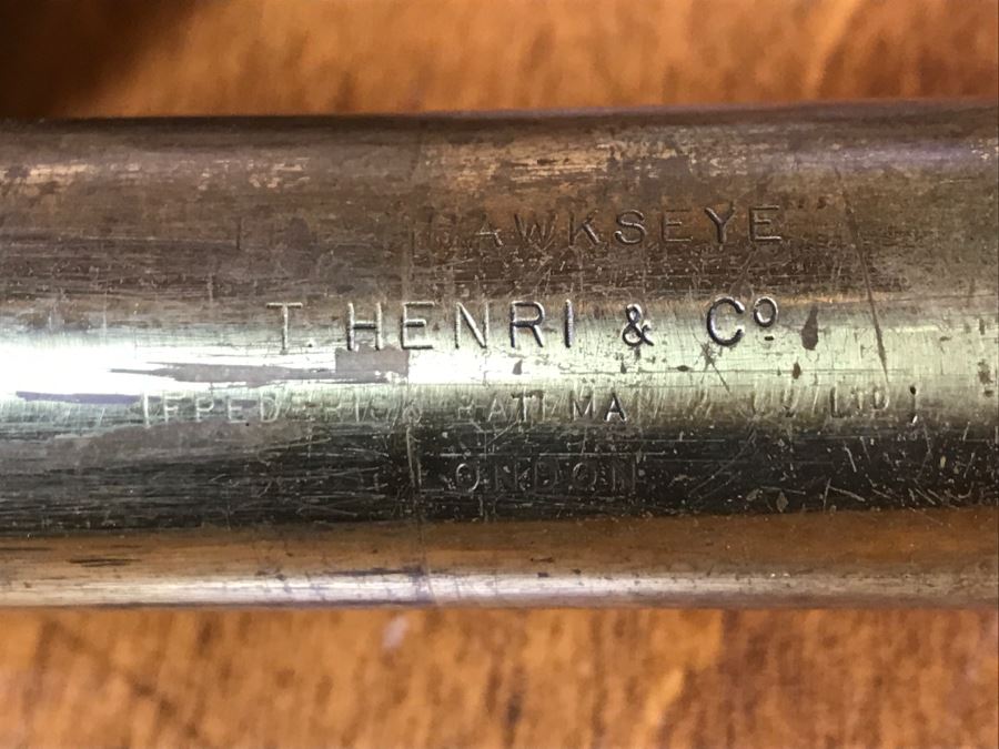 Antique Brass Extending Spyglass Telescope 'The Hawkseye' T. Henri & Co London - Note That Internal Lens Is Cracked As Shown In Photos - Needs Polishing [Photo 23]