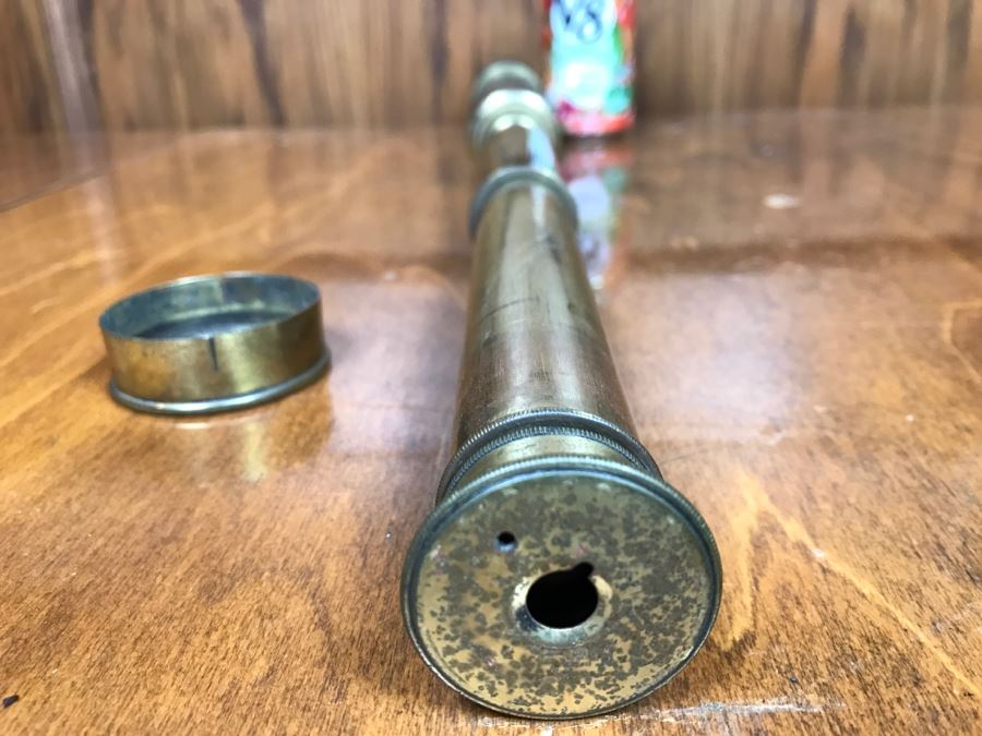 Antique Brass Extending Spyglass Telescope 'The Hawkseye' T. Henri & Co London - Note That Internal Lens Is Cracked As Shown In Photos - Needs Polishing [Photo 9]