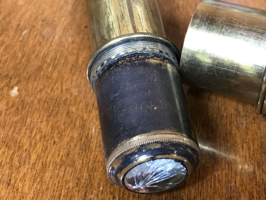 Antique Brass Extending Spyglass Telescope 'The Hawkseye' T. Henri & Co London - Note That Internal Lens Is Cracked As Shown In Photos - Needs Polishing [Photo 15]