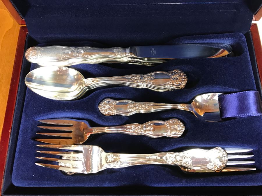 (3) New Boxes Of Sunkist Orange Blossom Silverware Sets In Nice Wooden Storage Presentation Boxes 1893-1993 100 Year Anniversary - Each Box Has 2 Levels Of Silverware [Photo 16]