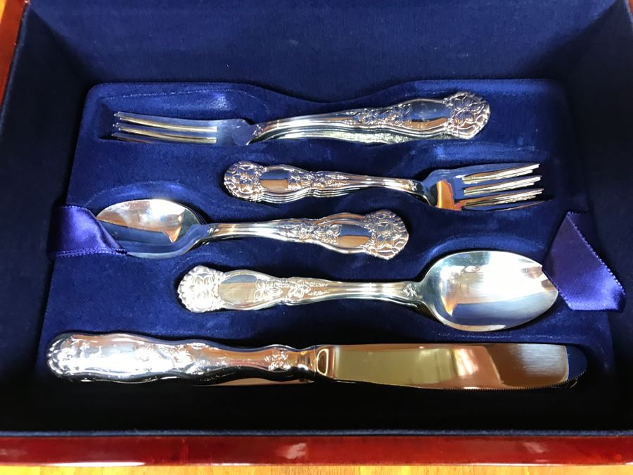 (3) New Boxes Of Sunkist Orange Blossom Silverware Sets In Nice Wooden Storage Presentation Boxes 1893-1993 100 Year Anniversary - Each Box Has 2 Levels Of Silverware [Photo 19]
