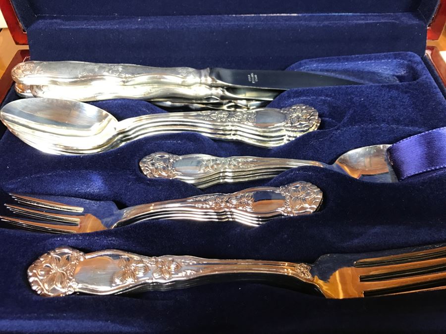 (3) New Boxes Of Sunkist Orange Blossom Silverware Sets In Nice Wooden Storage Presentation Boxes 1893-1993 100 Year Anniversary - Each Box Has 2 Levels Of Silverware [Photo 15]