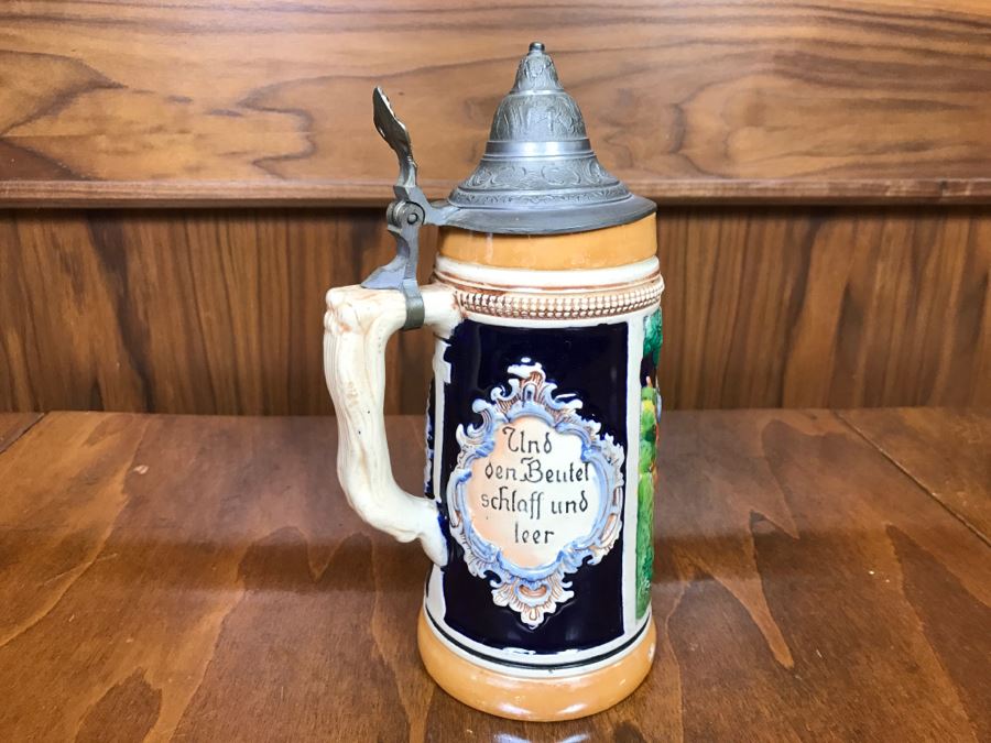 Vintage Western Germany Beer Stein With Pewter Top [Photo 7]