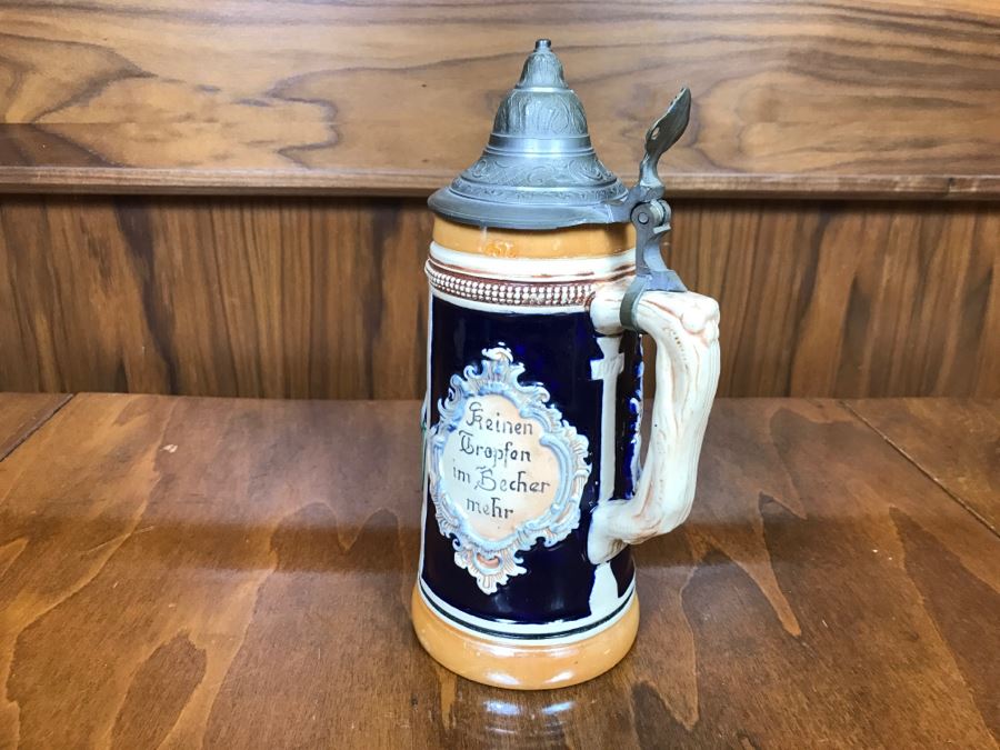 Vintage Western Germany Beer Stein With Pewter Top [Photo 8]