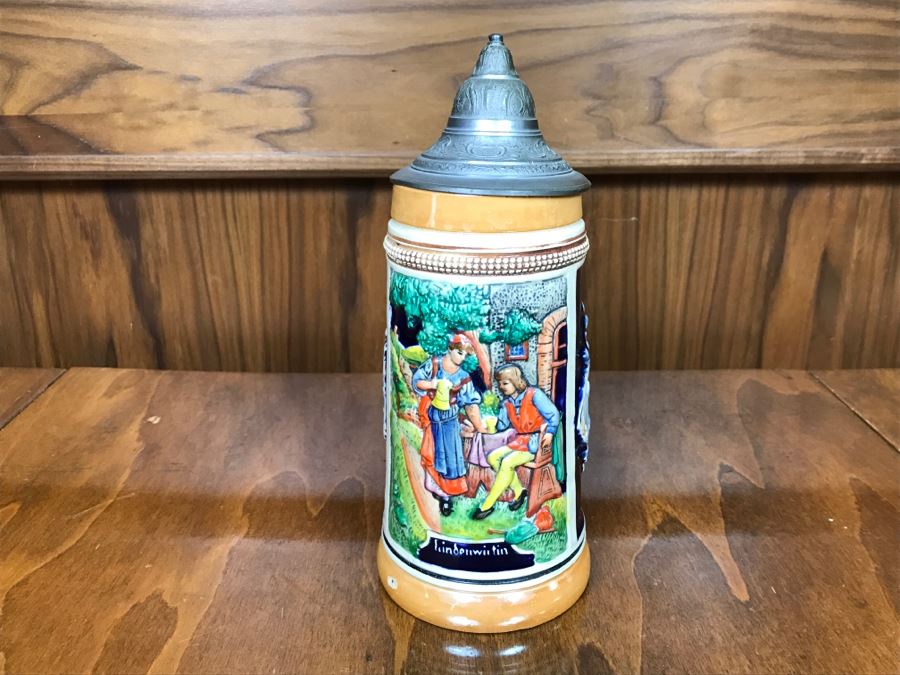 Vintage Western Germany Beer Stein With Pewter Top [Photo 2]