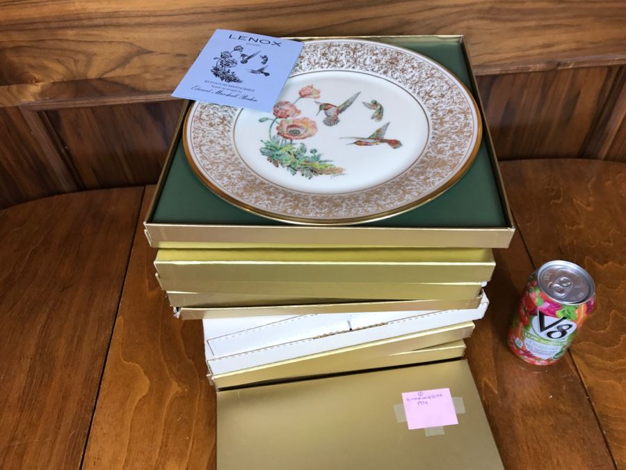 Collection Of (10) LENOX Limited Edition Bird Plates Based On Designs By Edward Marshall Boehm With Original Boxes [Photo 1]