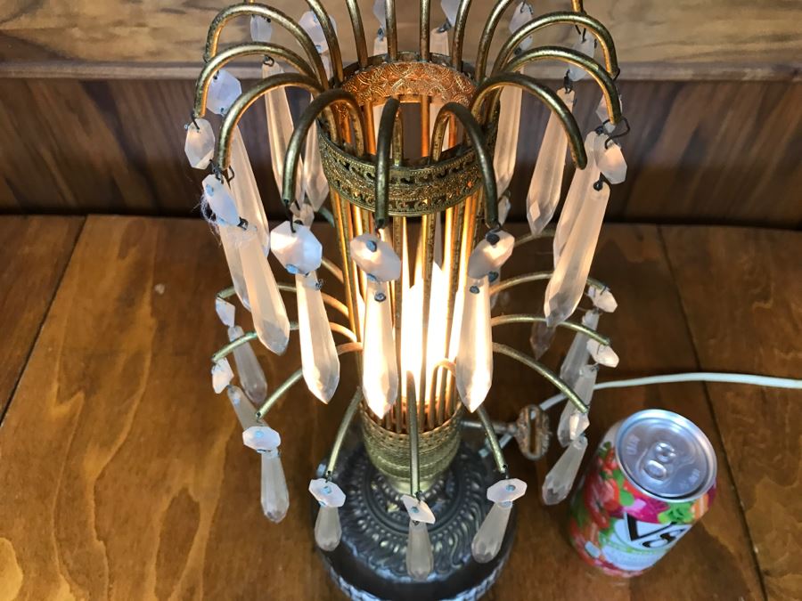 Stunning Designer Brass And Crystal Table Lamp [Photo 6]