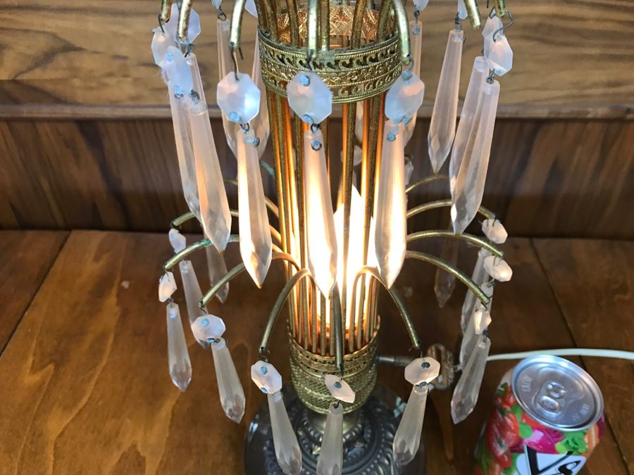 Stunning Designer Brass And Crystal Table Lamp [Photo 7]