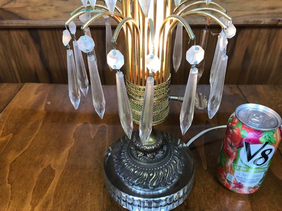 Stunning Designer Brass And Crystal Table Lamp [Photo 8]