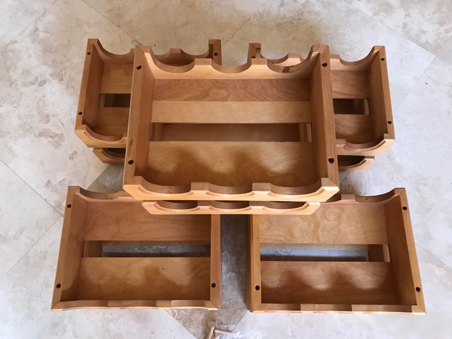 (10) Stackable Wooden Wine Storage Boxes Stores 30 Wine Bottles [Photo 3]