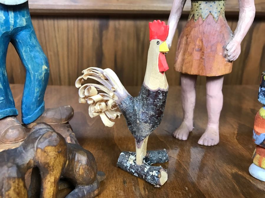 Collection Of (5) Hand Carved And Hand Painted Carvings [Photo 4]