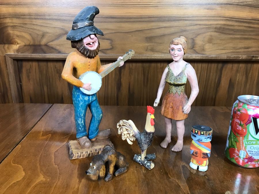 Collection Of (5) Hand Carved And Hand Painted Carvings [Photo 2]