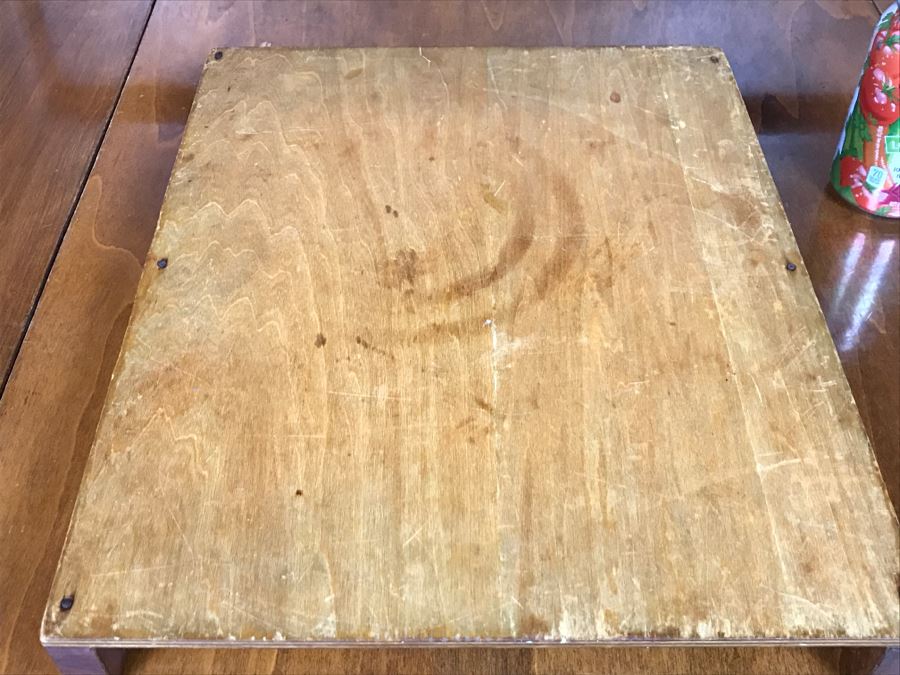 Vintage Wooden Tray With Carved Design [Photo 8]