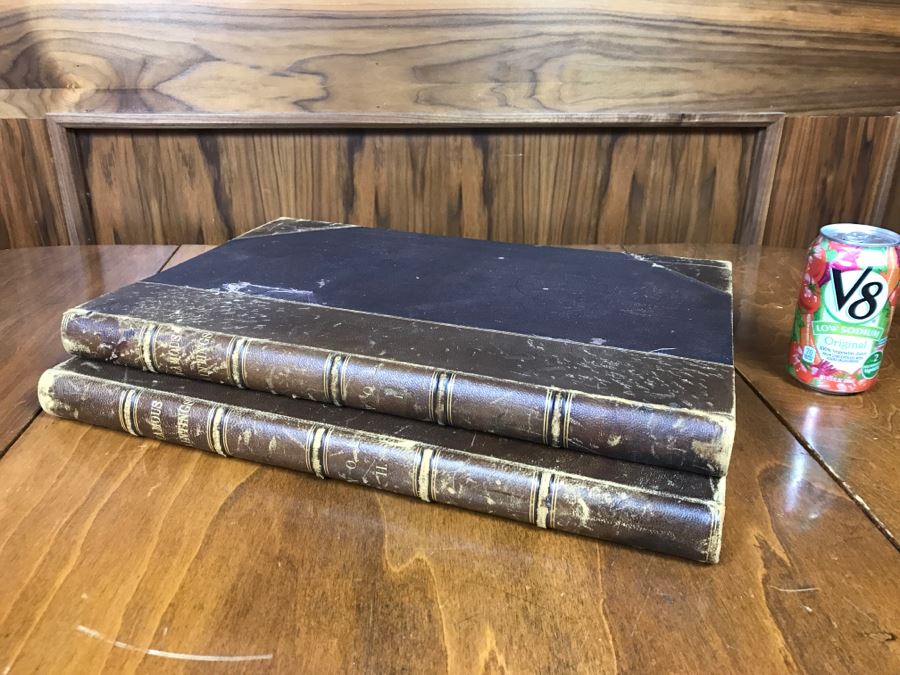 Antique 1887 Two Volume Set Of Books Famous Paintings Text By Fred H. Allen Haskell And Post Company Apx 90 Paintings Combined