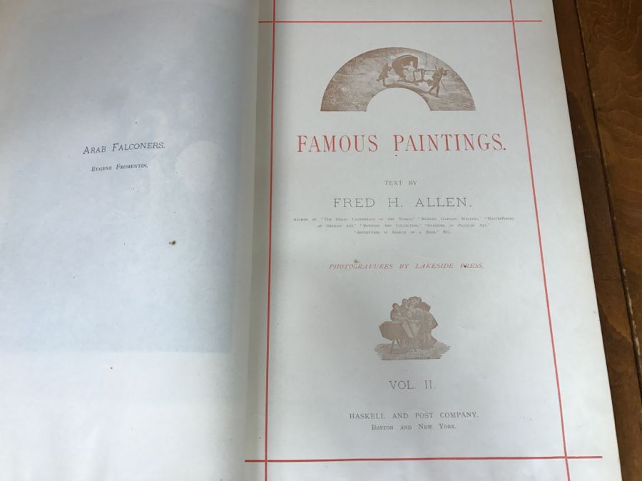 Antique 1887 Two Volume Set Of Books Famous Paintings Text By Fred H. Allen Haskell And Post Company Apx 90 Paintings Combined [Photo 33]
