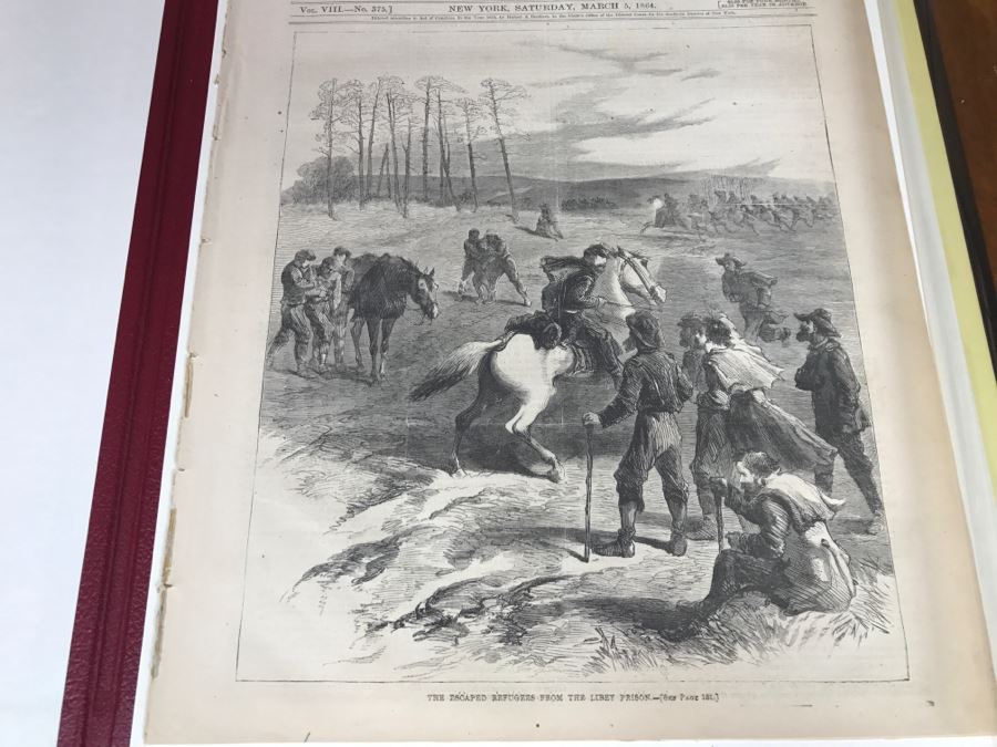Antique March 5, 1864 Civil War Harper's Weekly Illustrated Newspaper Originally Auctioned By Sotheby's In New York Vol. VIII No 375 With Protective Book Folder [Photo 8]