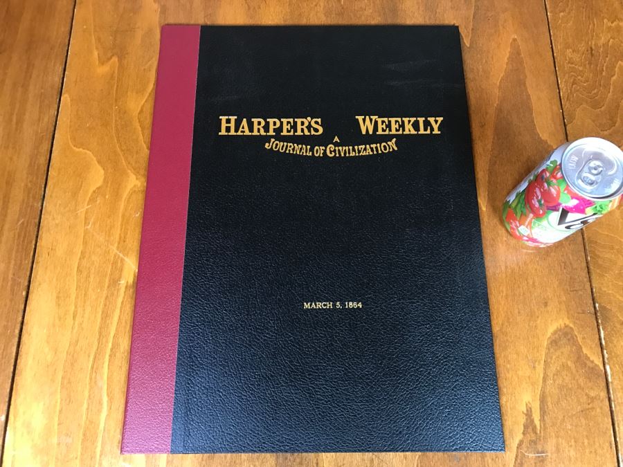 Antique March 5, 1864 Civil War Harper's Weekly Illustrated Newspaper Originally Auctioned By Sotheby's In New York Vol. VIII No 375 With Protective Book Folder [Photo 12]
