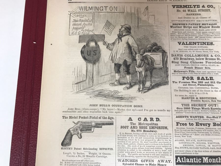 Antique February 4, 1865 Civil War Harper's Weekly Illustrated Newspaper Originally Auctioned By Sotheby's In New York Vol. VIII No 375 With Protective Book Folder [Photo 13]