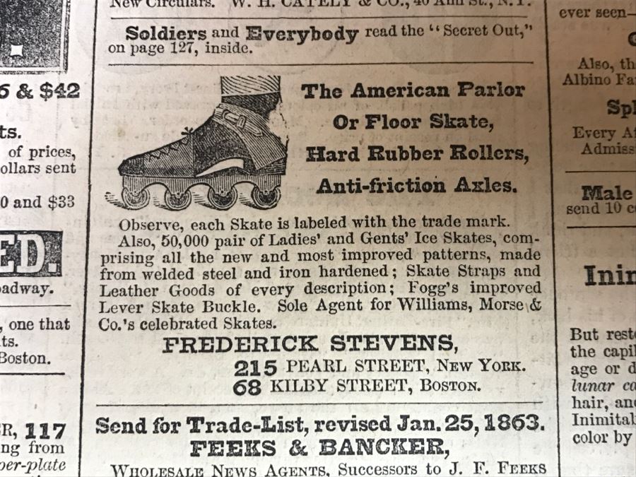 Antique February 21, 1863 Civil War Harper's Weekly Illustrated Newspaper With General Tom Thumb Originally Auctioned By Sotheby's In New York Vol. VIII No 375 With Protective Book Folder [Photo 23]