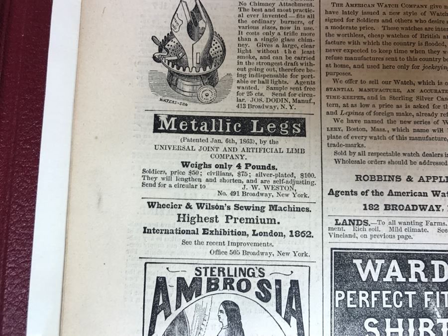 Antique February 21, 1863 Civil War Harper's Weekly Illustrated Newspaper With General Tom Thumb Originally Auctioned By Sotheby's In New York Vol. VIII No 375 With Protective Book Folder [Photo 18]