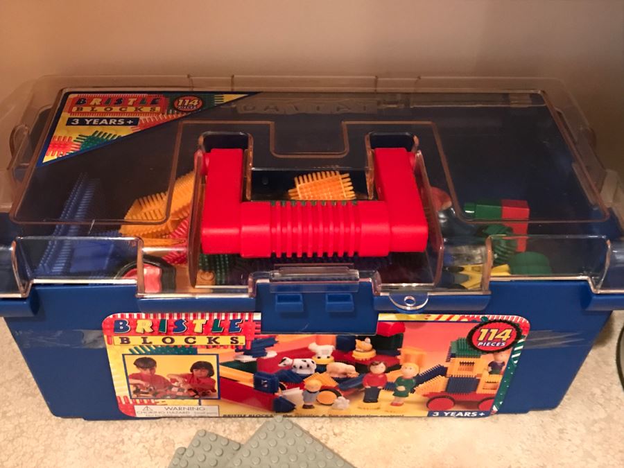 Various Kids Toys Including Playskol Original Lincoln Logs, Bristle Blocks, Wooden Blocks And Other Toys Photographed [Photo 6]