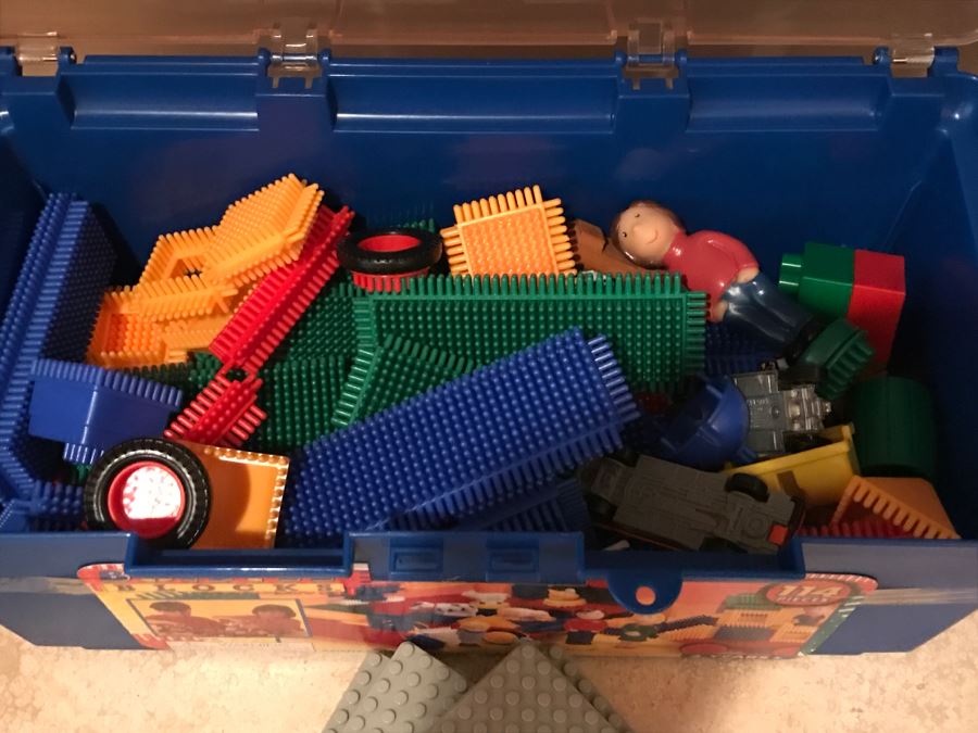 Various Kids Toys Including Playskol Original Lincoln Logs, Bristle Blocks, Wooden Blocks And Other Toys Photographed [Photo 8]