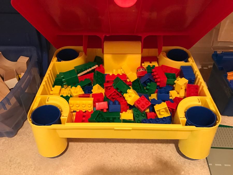 Various Kids Toys Including Playskol Original Lincoln Logs, Bristle Blocks, Wooden Blocks And Other Toys Photographed [Photo 9]