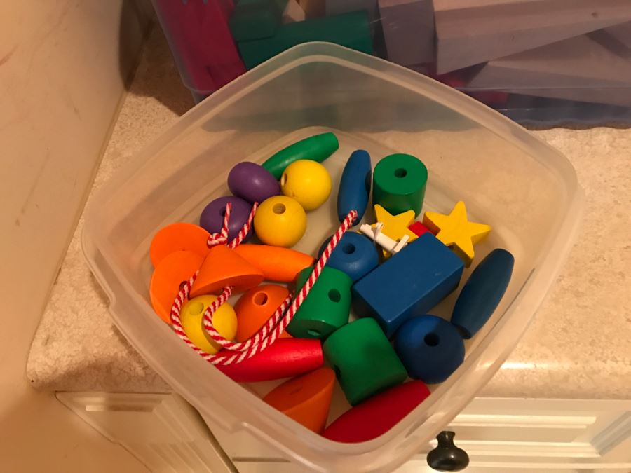Various Kids Toys Including Playskol Original Lincoln Logs, Bristle Blocks, Wooden Blocks And Other Toys Photographed [Photo 14]