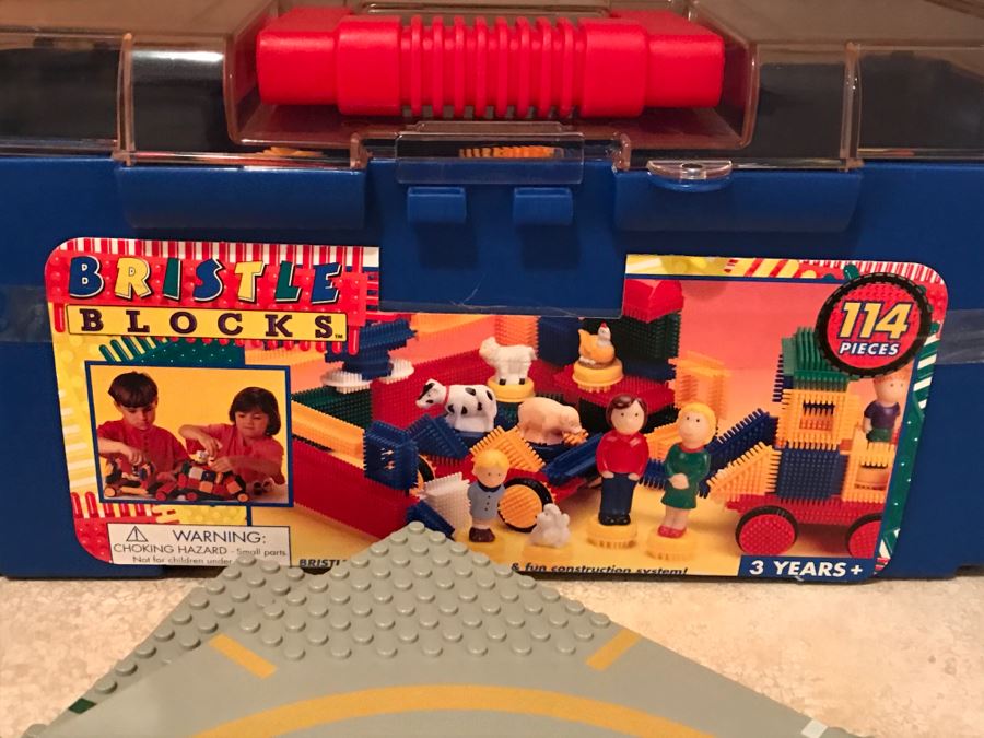 Various Kids Toys Including Playskol Original Lincoln Logs, Bristle Blocks, Wooden Blocks And Other Toys Photographed [Photo 7]